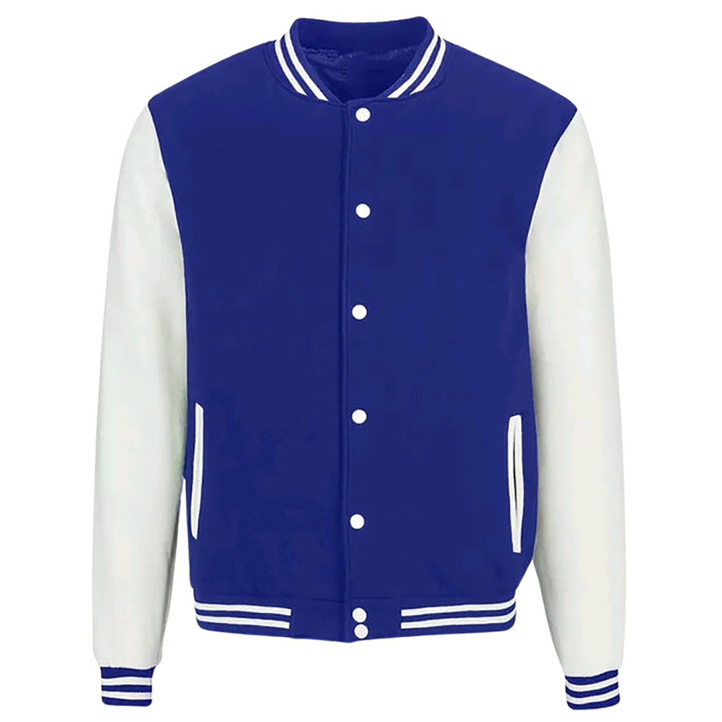 Mens Slim Fit Varsity Baseball Jacket Royal Blue & White | Tyfit TyFit