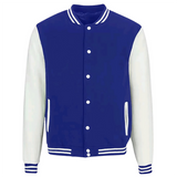 Mens Slim Fit Varsity Baseball Jacket Royal Blue & White | Tyfit TyFit