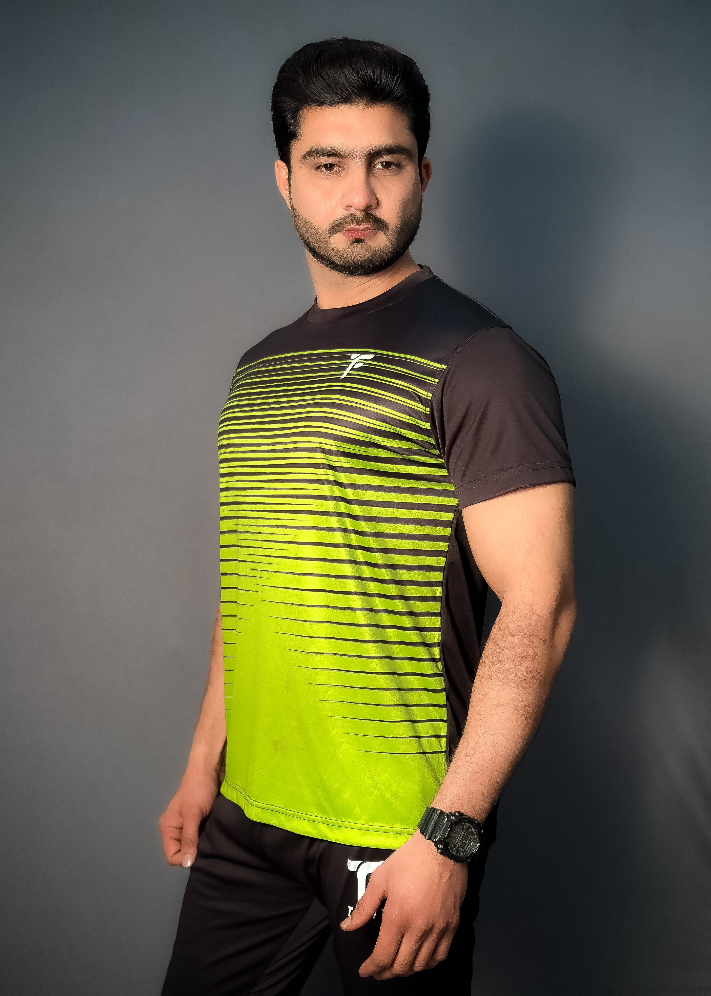 Men New Summer Green Front Lines with Black Contrast tyfit