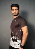 Men Crystal Design Half Sleeve T shirt in Black tyfit