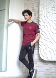 Men Urban Universe half sleeve Track suit in Burgundy tyfit